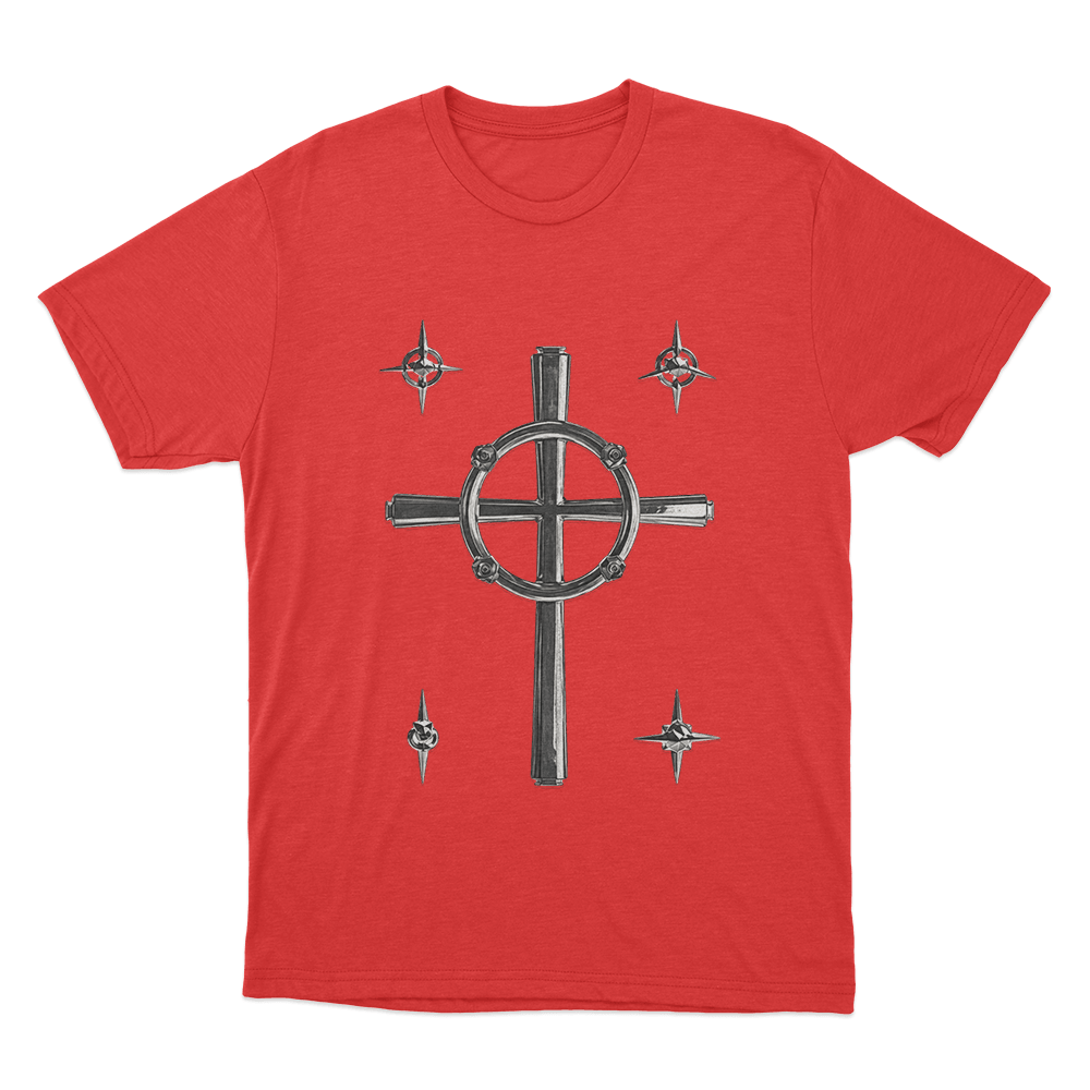 Oskar Linnros Metallic Cross Emblem Unisex T Shirt Red Oskar Linnros Metallic Cross Emblem Unisex T Shirt Red